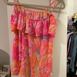 Lilly Pulitzer cotton ruffled tee size M